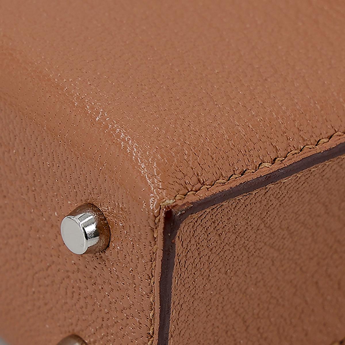 HERMÈS Verrou Mini shoulder bag in Quebracho Chevre leather with Palladium hardware - 9