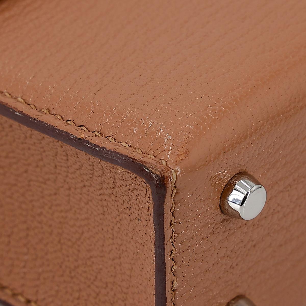 HERMÈS Verrou Mini shoulder bag in Quebracho Chevre leather with Palladium hardware - 8
