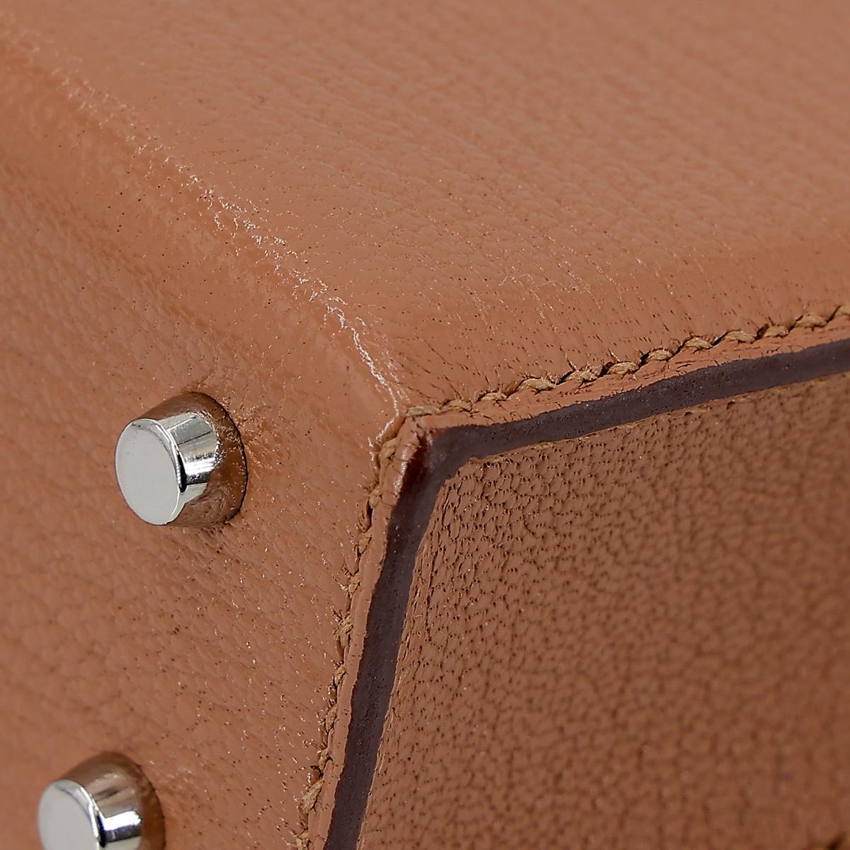 HERMÈS Verrou Mini shoulder bag in Quebracho Chevre leather with Palladium hardware - 10