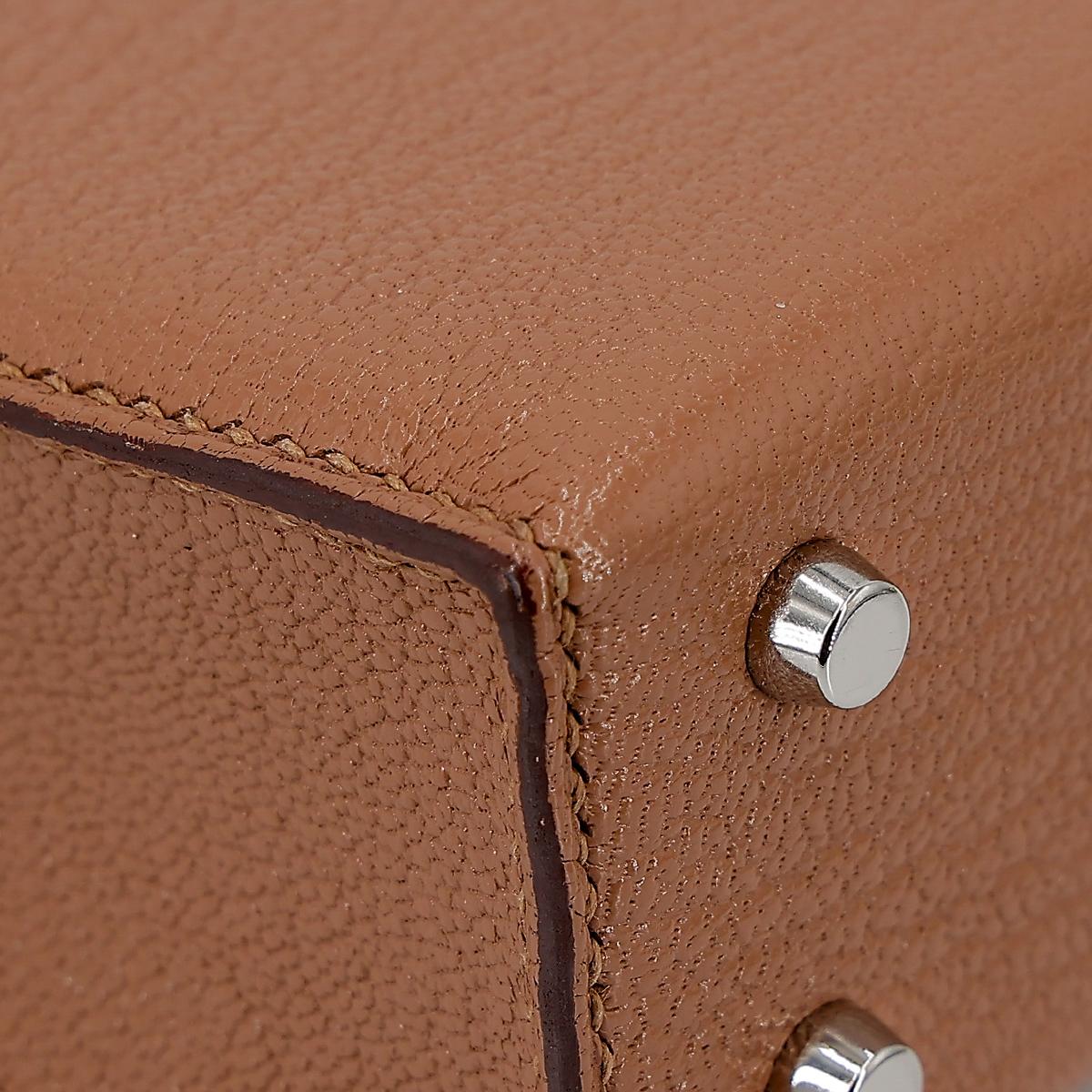 HERMÈS Verrou Mini shoulder bag in Quebracho Chevre leather with Palladium hardware - 11
