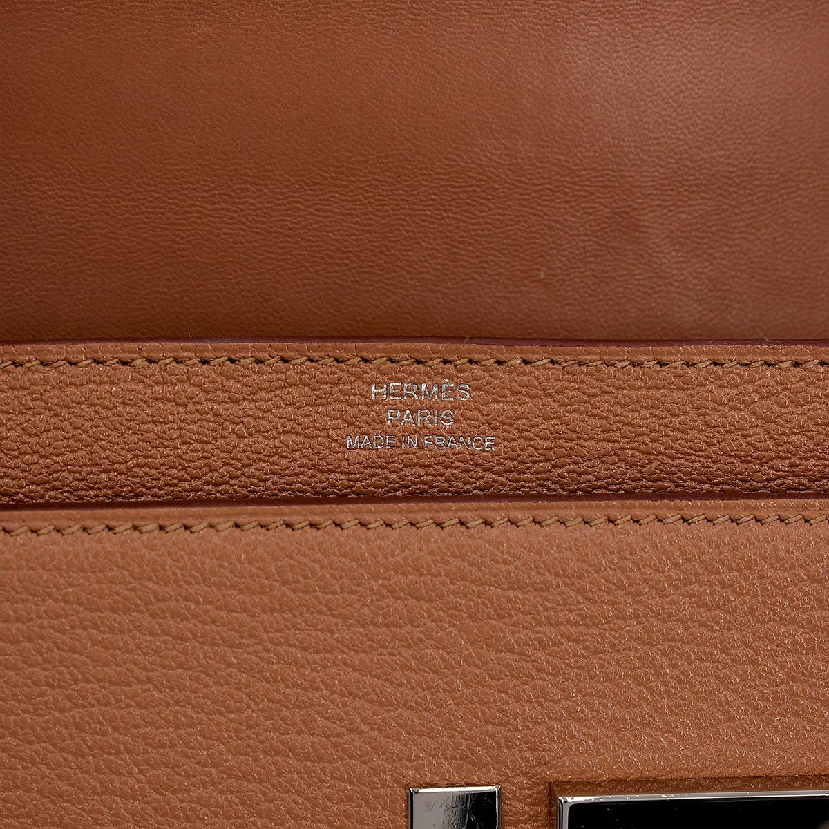 HERMÈS Verrou Mini shoulder bag in Quebracho Chevre leather with Palladium hardware - 16