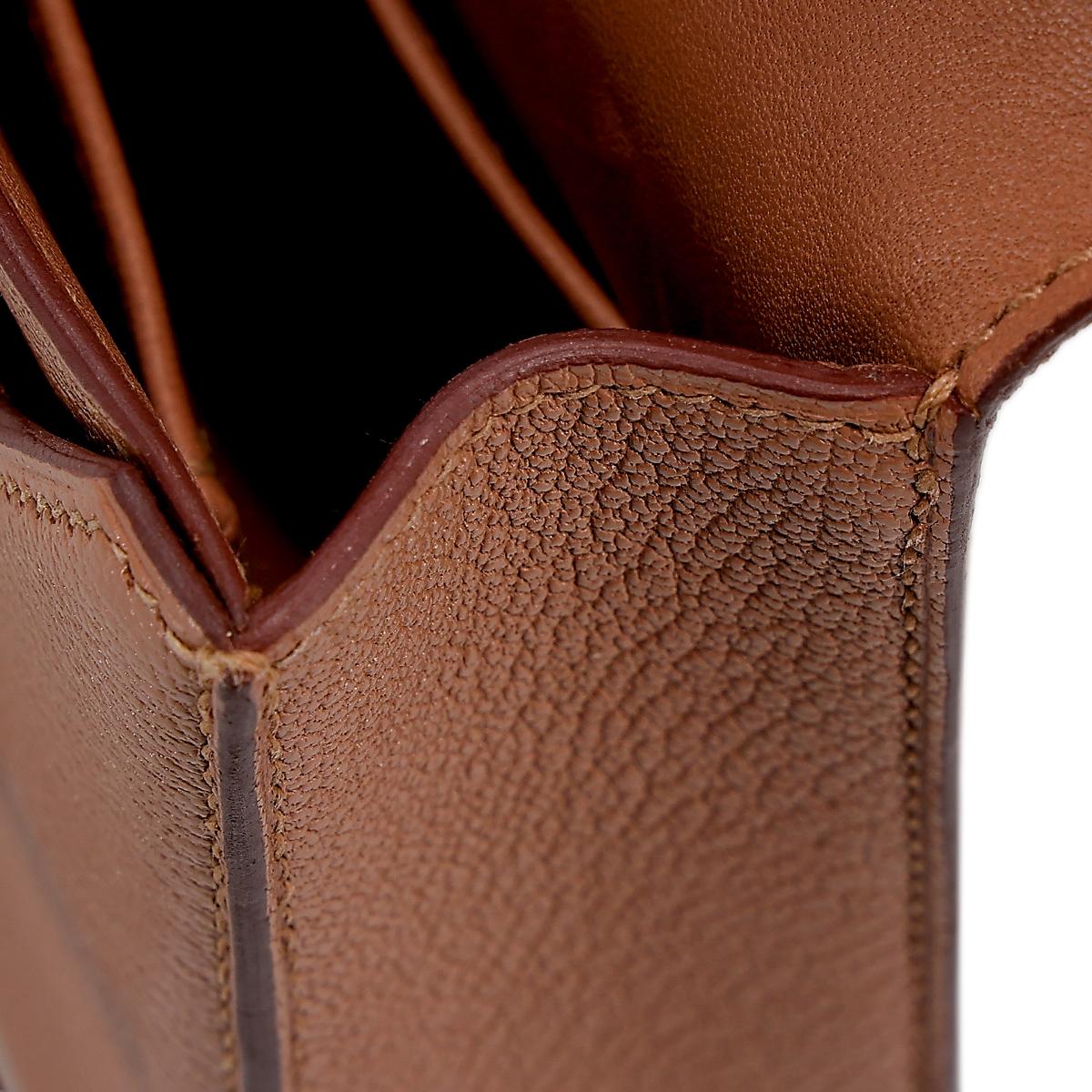 HERMÈS Verrou Mini shoulder bag in Quebracho Chevre leather with Palladium hardware - 23