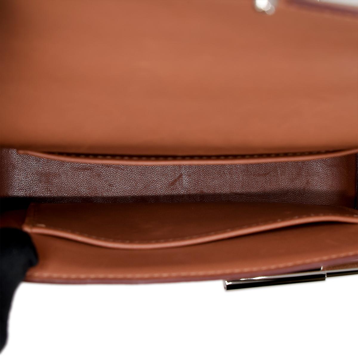 HERMÈS Verrou Mini shoulder bag in Quebracho Chevre leather with Palladium hardware - 27