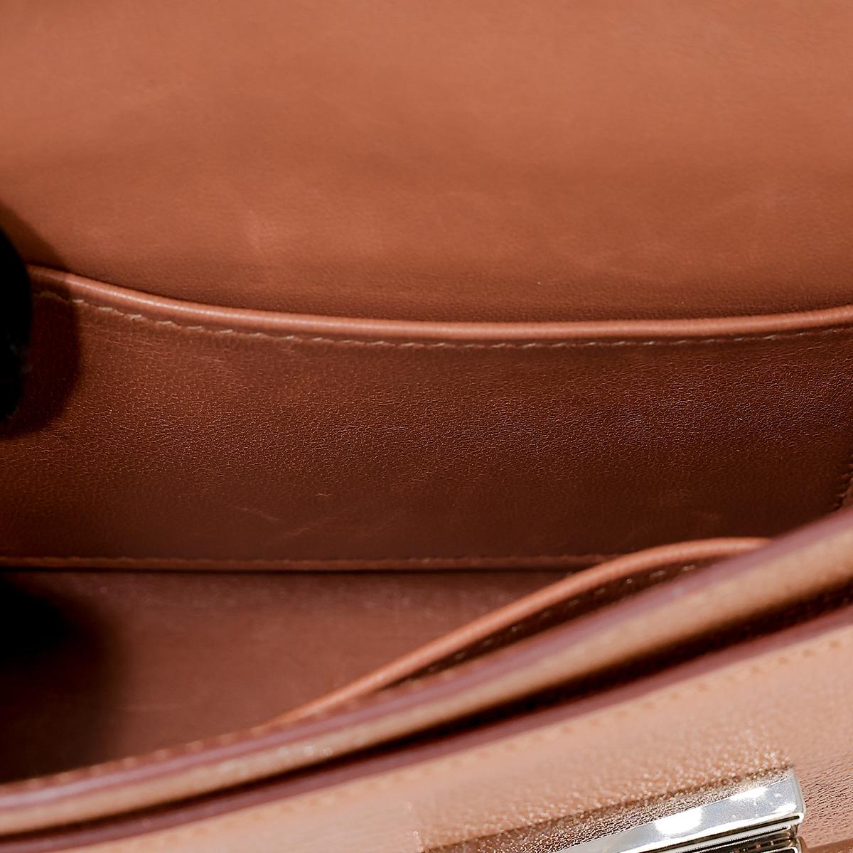 HERMÈS Verrou Mini shoulder bag in Quebracho Chevre leather with Palladium hardware - 26