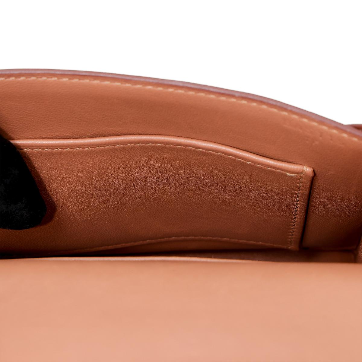 HERMÈS Verrou Mini shoulder bag in Quebracho Chevre leather with Palladium hardware - 24