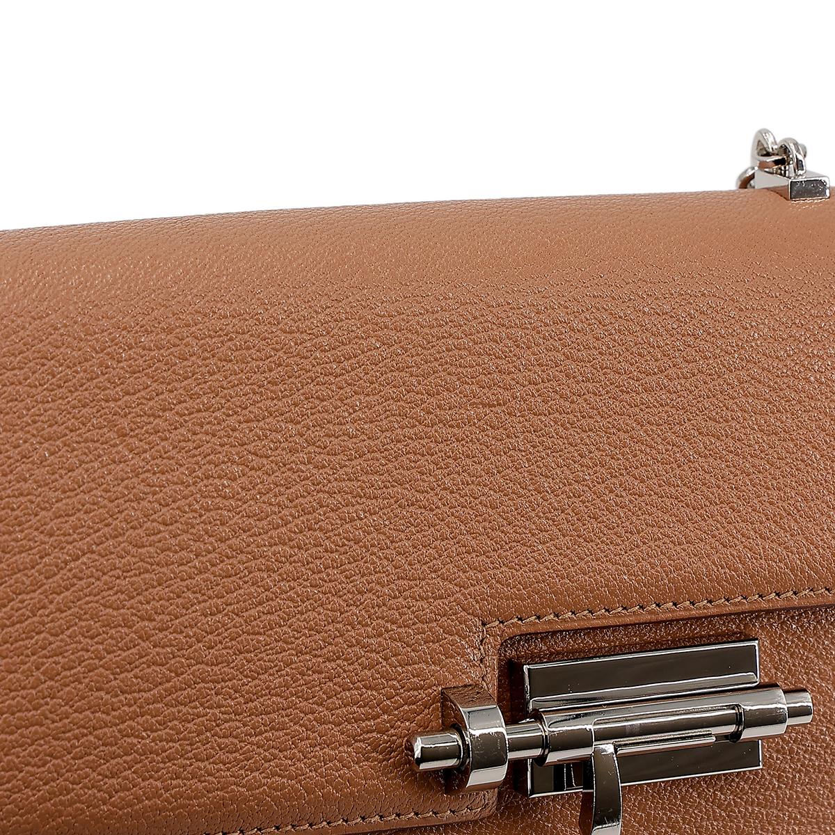 HERMÈS Verrou Mini shoulder bag in Quebracho Chevre leather with Palladium hardware - 15