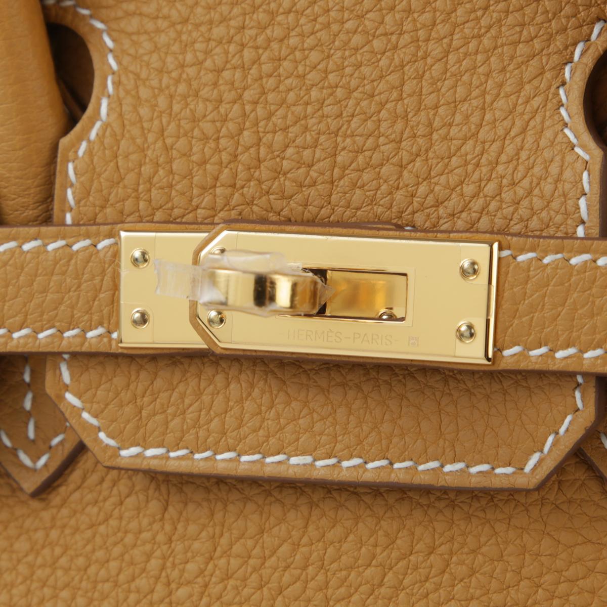 HERMÈS Birkin 25 handbag in Natural Sable Togo leather with Gold hardware - 12