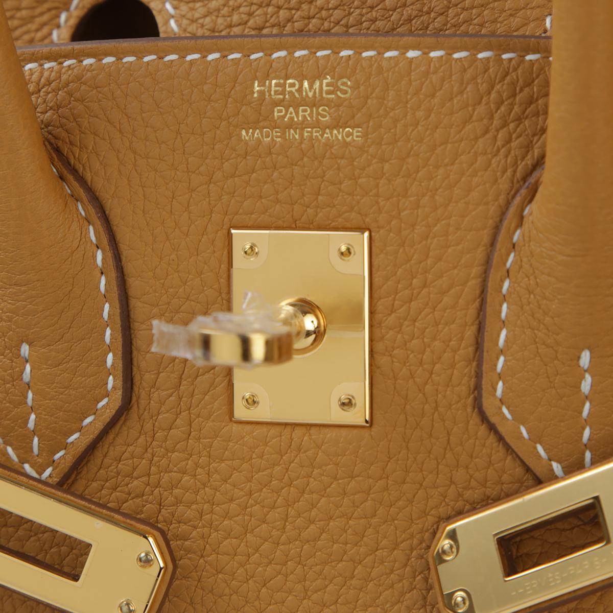 HERMÈS Birkin 25 handbag in Natural Sable Togo leather with Gold hardware - 13