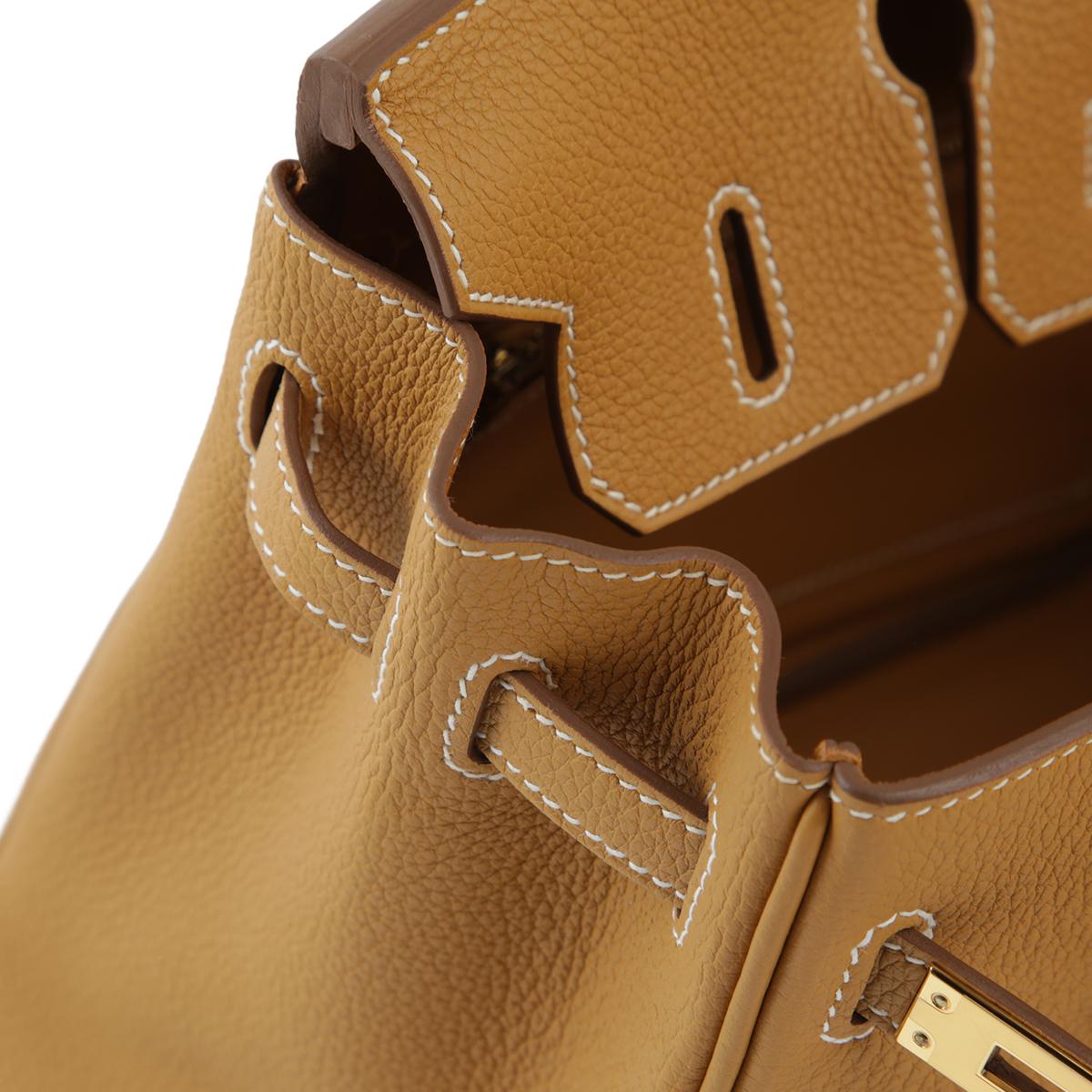 HERMÈS Birkin 25 handbag in Natural Sable Togo leather with Gold hardware - 16