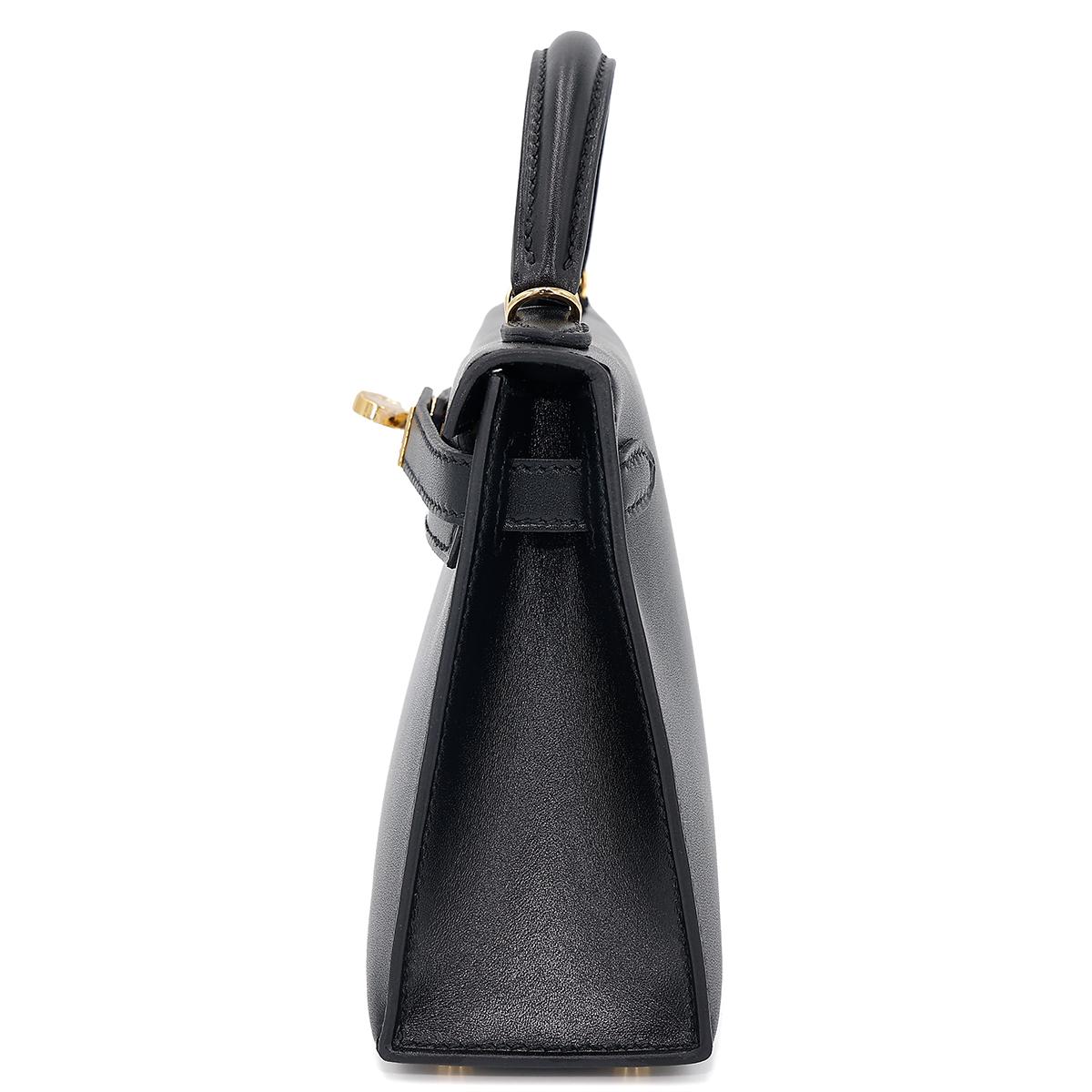 HERMÈS Mini Kelly II handbag in Black Box calfskin with Gold hardware - 4