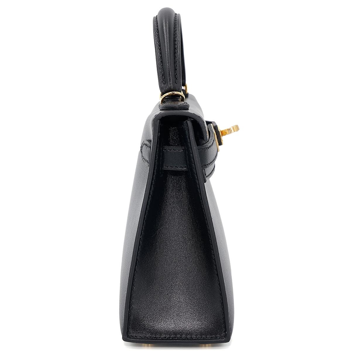 HERMÈS Mini Kelly II handbag in Black Box calfskin with Gold hardware - 5