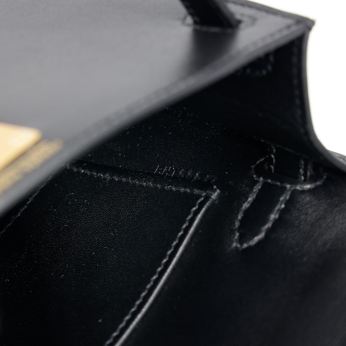 HERMÈS Mini Kelly II handbag in Black Box calfskin with Gold hardware - 19