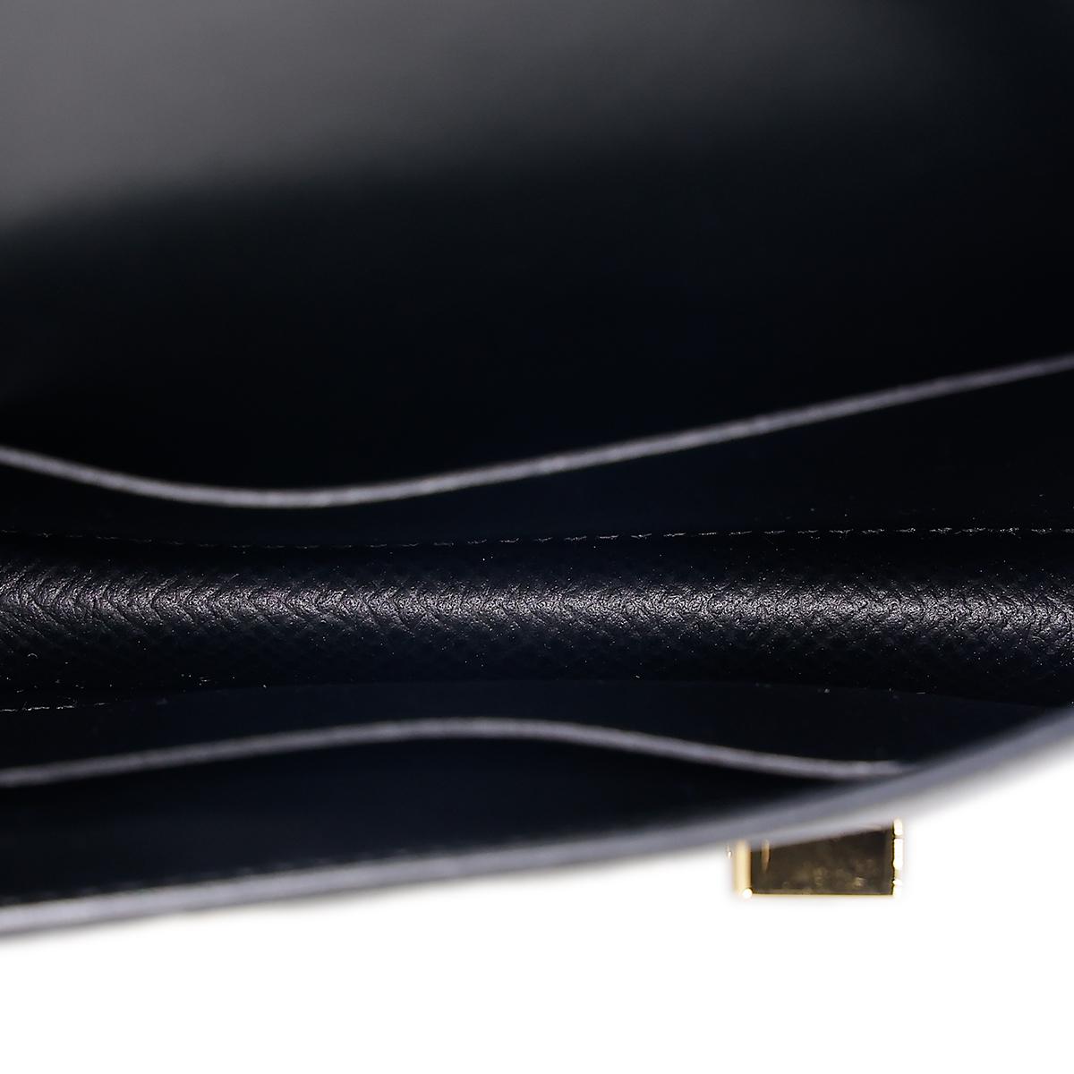 HERMÈS Constance Slim wallet in Black Epsom leather with Gold hardware - 14