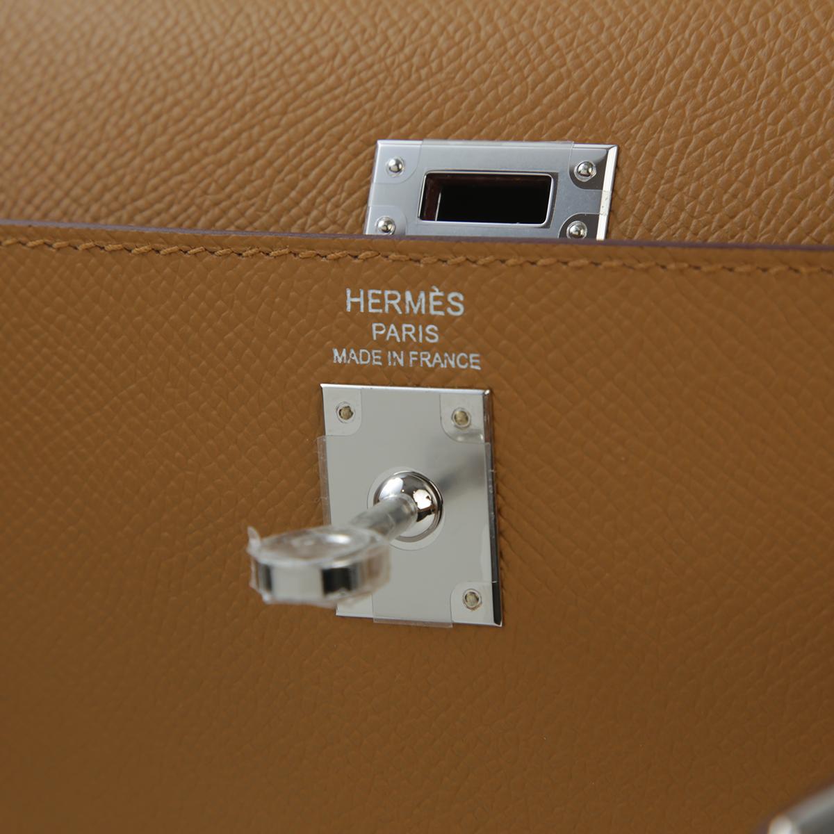 Brand New ( Rank N ) HERMÈS Kelly 25 Sesame (2S) Epsom Palladium hardware W (2024) - 13