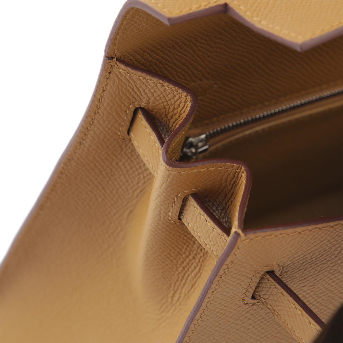 Brand New ( Rank N ) HERMÈS Kelly 25 Sesame (2S) Epsom Palladium hardware W (2024) - 16