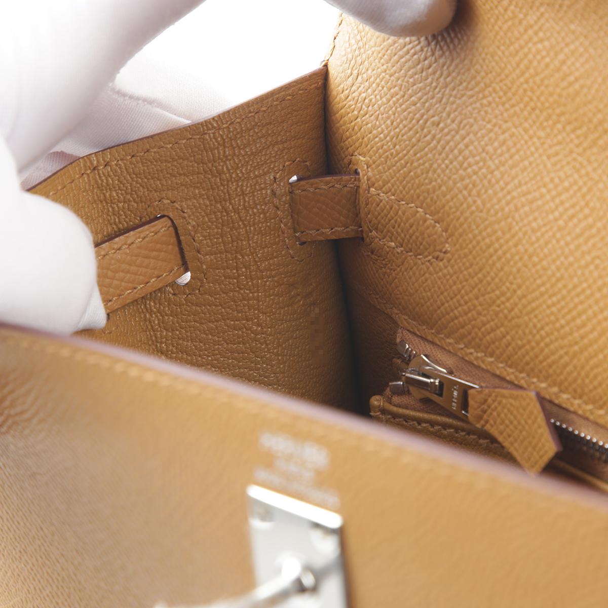 Brand New ( Rank N ) HERMÈS Kelly 25 Sesame (2S) Epsom Palladium hardware W (2024) - 17