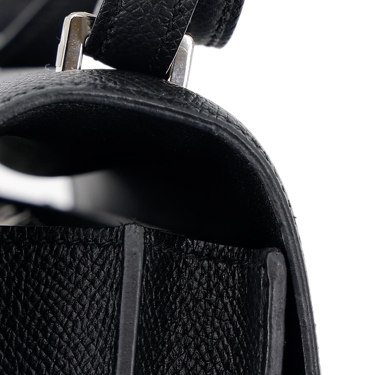 HERMÈS Constance Mini 19 shoulder bag in Black Epsom leather with Palladium hardware - 14