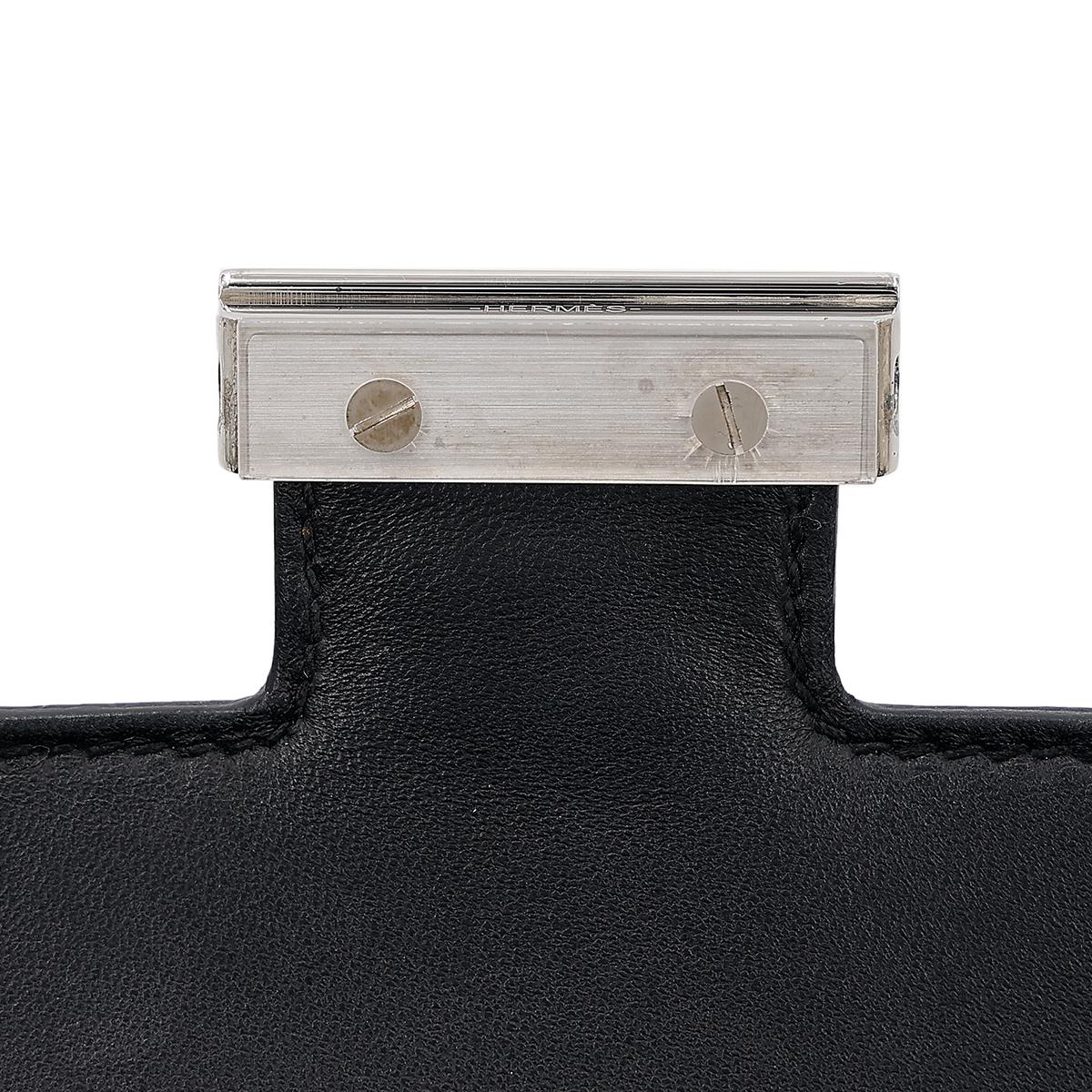 HERMÈS Constance Mini 19 shoulder bag in Black Epsom leather with Palladium hardware - 18