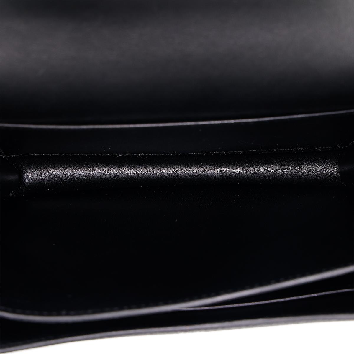 HERMÈS Constance Mini 19 shoulder bag in Black Epsom leather with Palladium hardware - 22