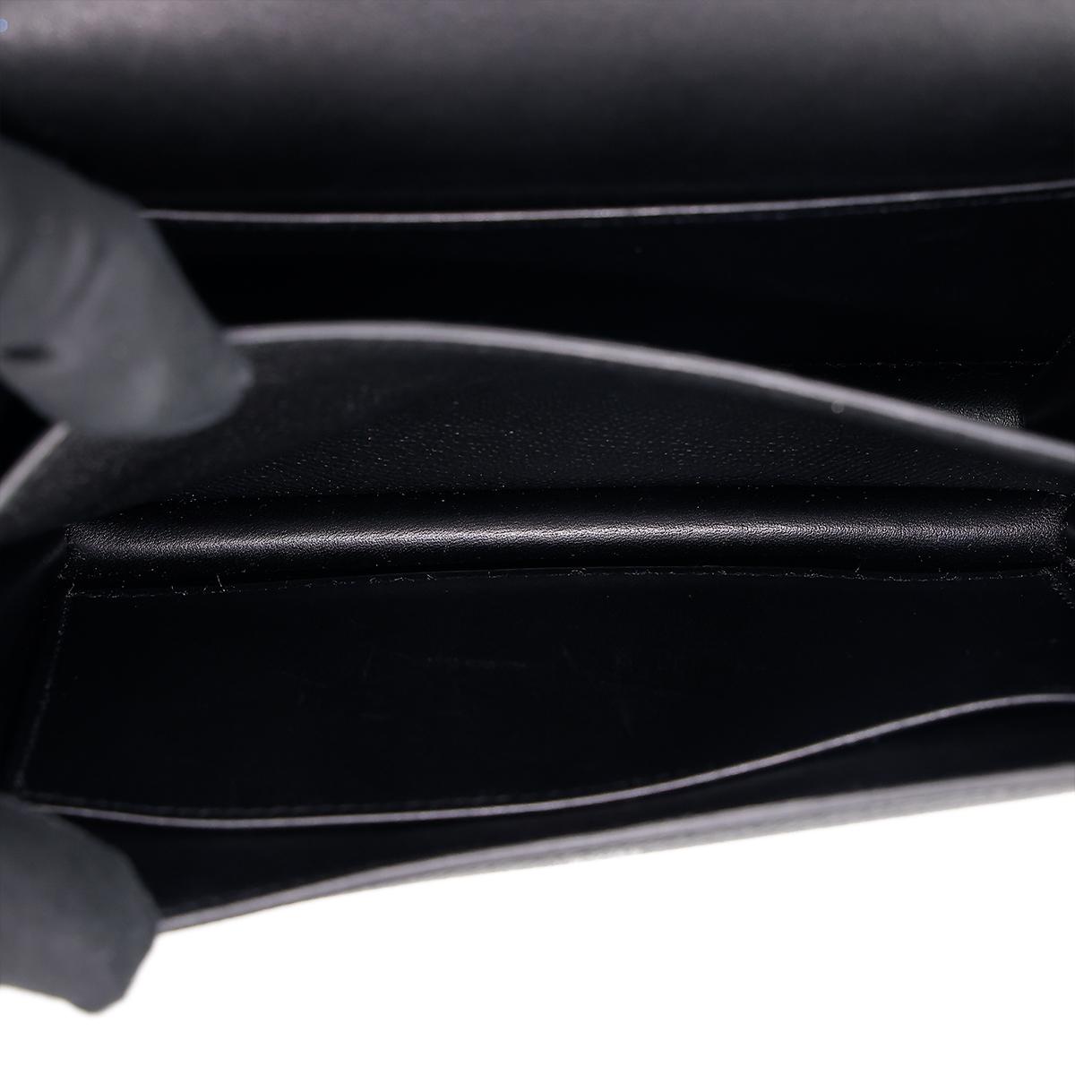 HERMÈS Constance Mini 19 shoulder bag in Black Epsom leather with Palladium hardware - 23