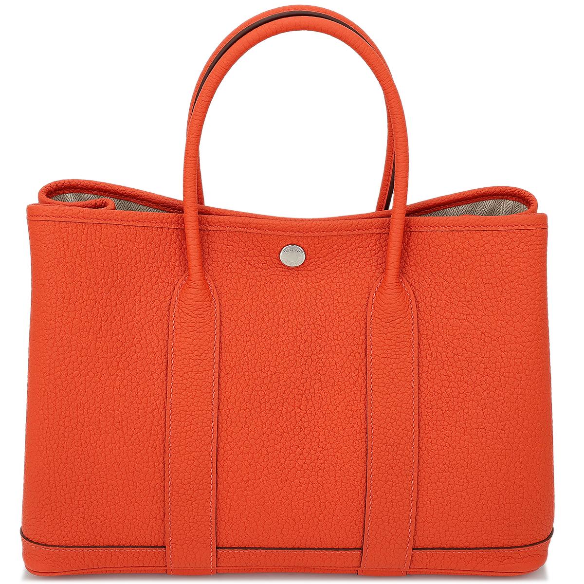 HERMÈS Garden Party TPM handbag in Capucine Negonda leather with Palladium hardware - 1