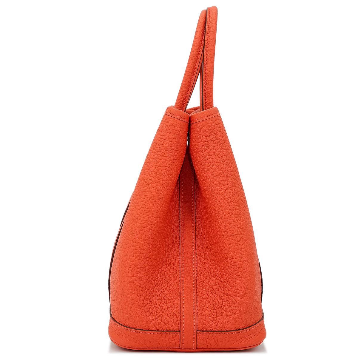HERMÈS Garden Party TPM handbag in Capucine Negonda leather with Palladium hardware - 3