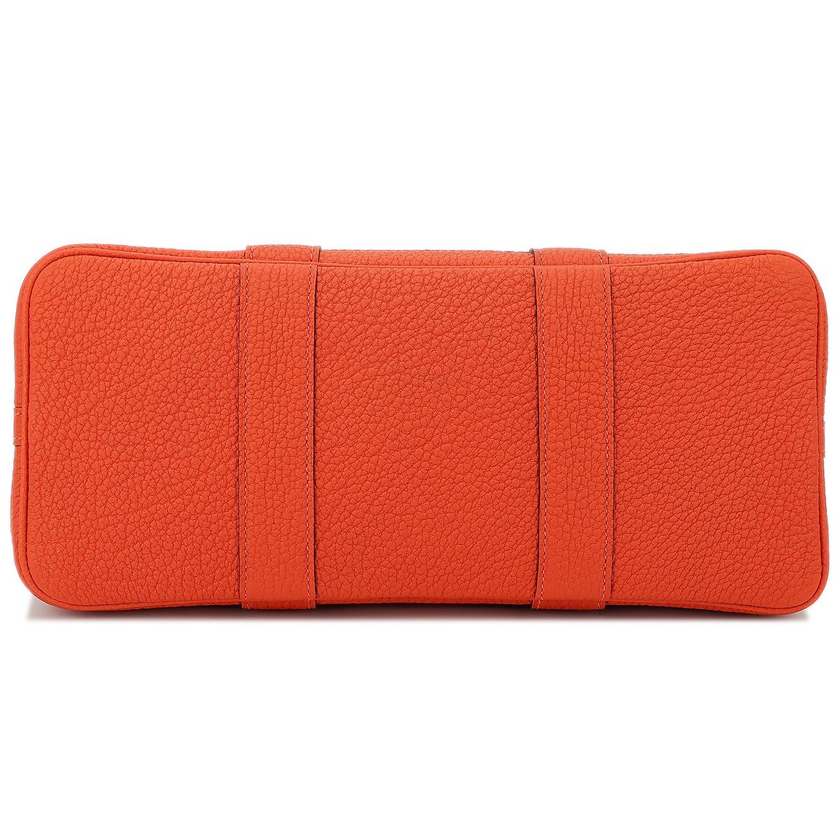 HERMÈS Garden Party TPM handbag in Capucine Negonda leather with Palladium hardware - 6