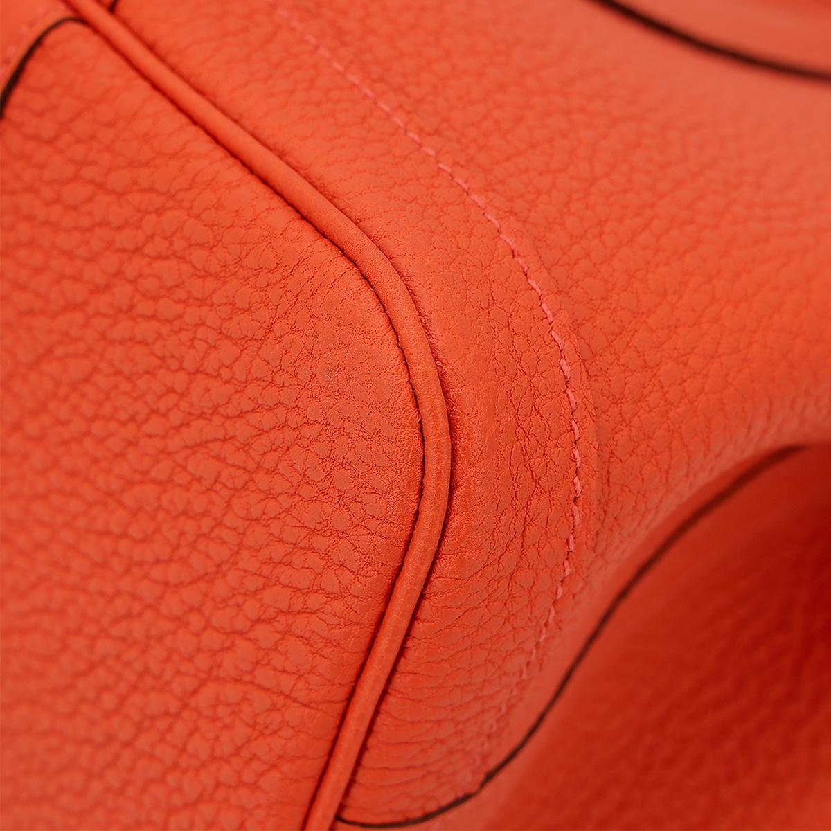 HERMÈS Garden Party TPM handbag in Capucine Negonda leather with Palladium hardware - 10