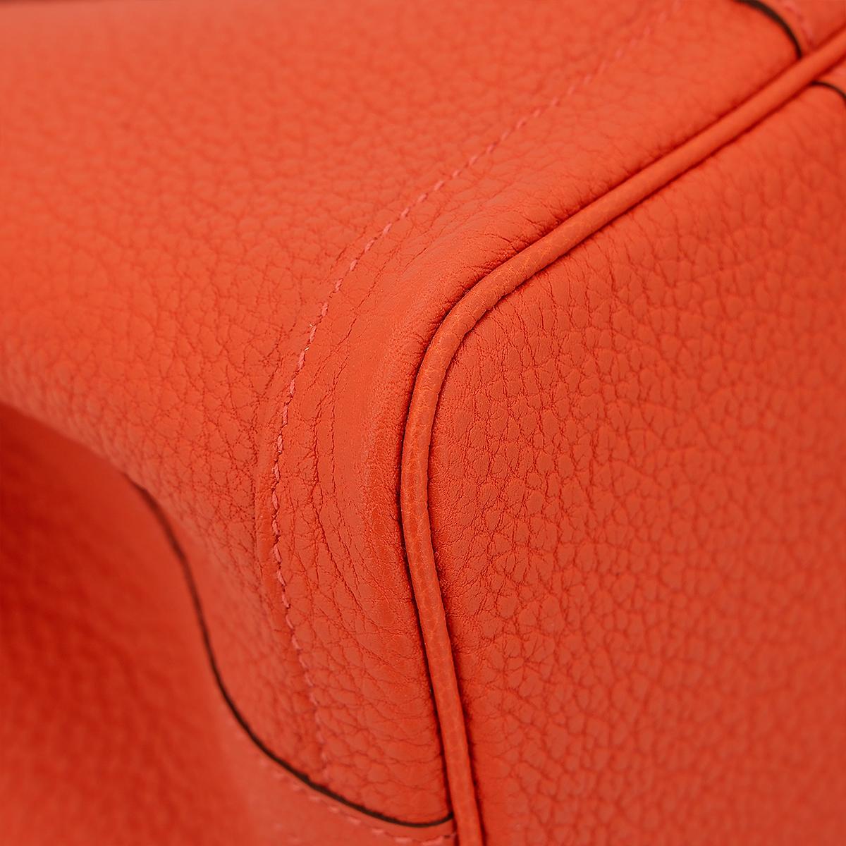 HERMÈS Garden Party TPM handbag in Capucine Negonda leather with Palladium hardware - 9