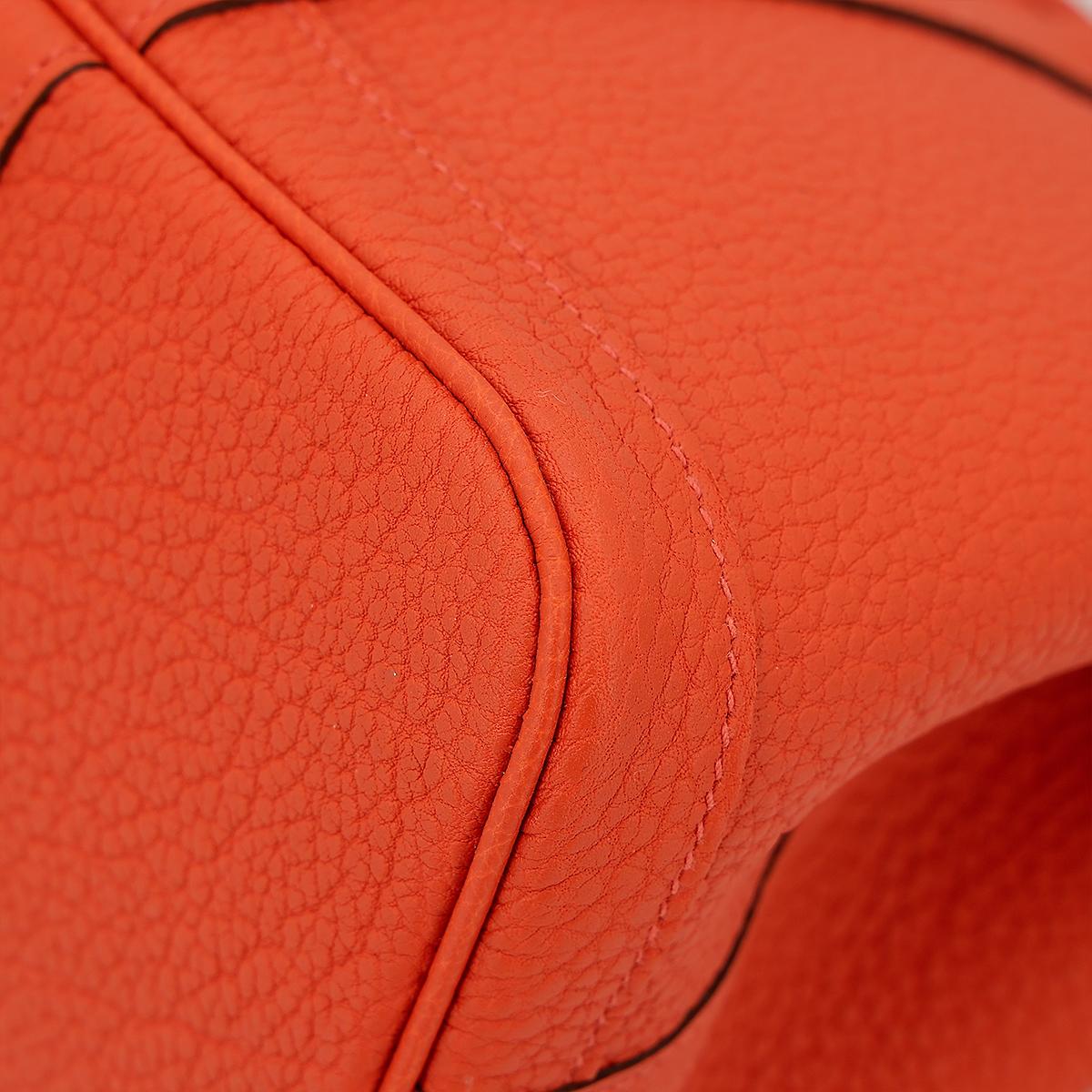 HERMÈS Garden Party TPM handbag in Capucine Negonda leather with Palladium hardware - 8