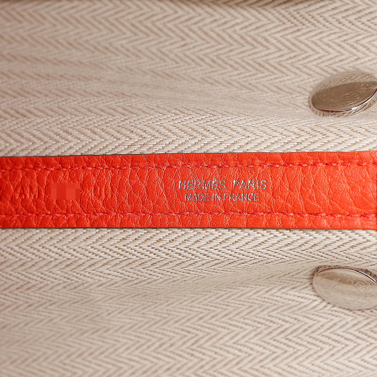 HERMÈS Garden Party TPM handbag in Capucine Negonda leather with Palladium hardware - 18