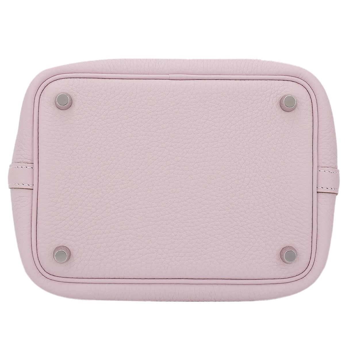Brand New ( Rank N ) HERMÈS Picotin Lock PM Mauve Pale (09) Clemence Palladium hardware - 7