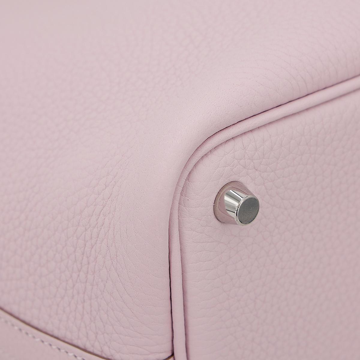 Brand New ( Rank N ) HERMÈS Picotin Lock PM Mauve Pale (09) Clemence Palladium hardware - 8