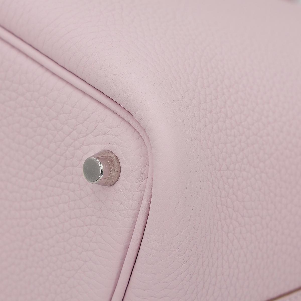 Brand New ( Rank N ) HERMÈS Picotin Lock PM Mauve Pale (09) Clemence Palladium hardware - 11