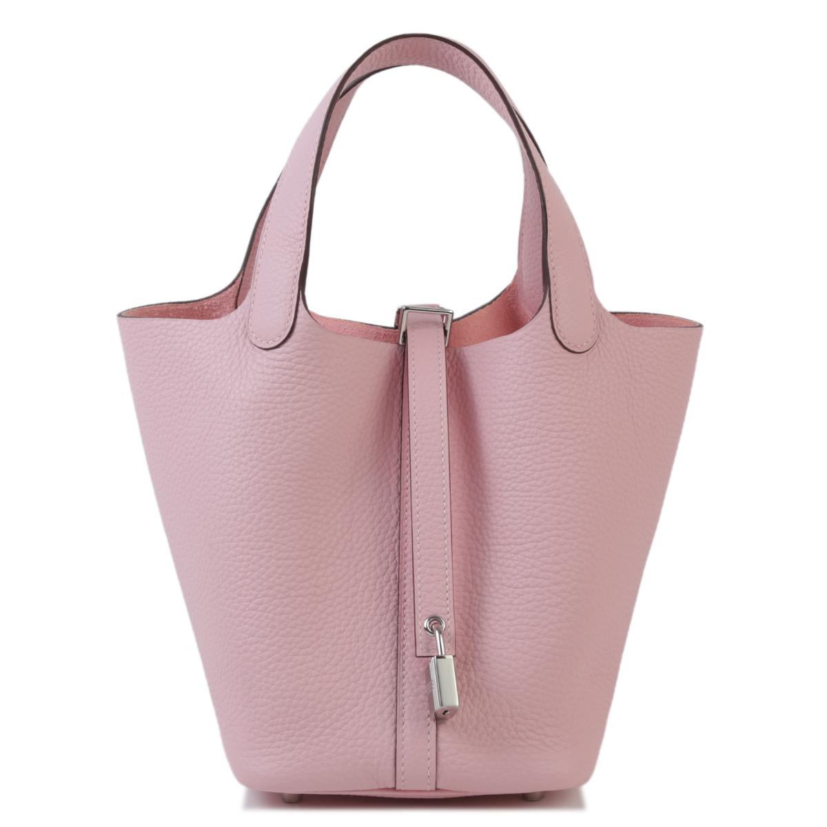 Unused ( Rank NS ) HERMÈS Picotin Lock PM Rose Sakura (3Q) Clemence Palladium hardware B (2023) - 1