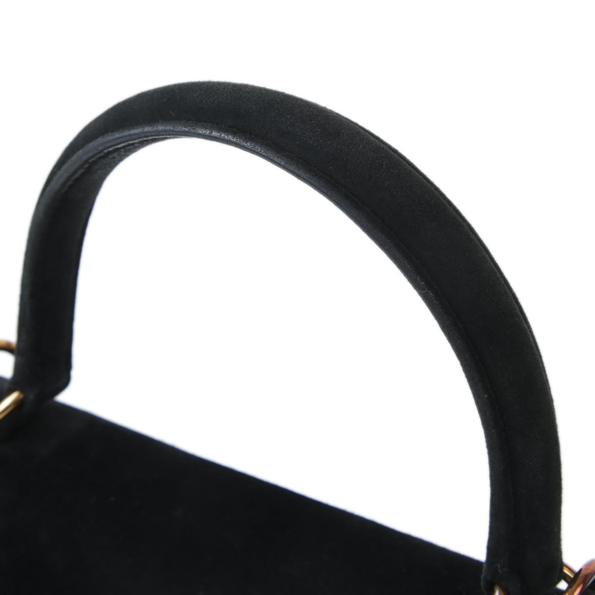 Good ( Rank AB) HERMÈS Kelly 28 Sellier Black (89) Doblis Suede Gold hardware - 6