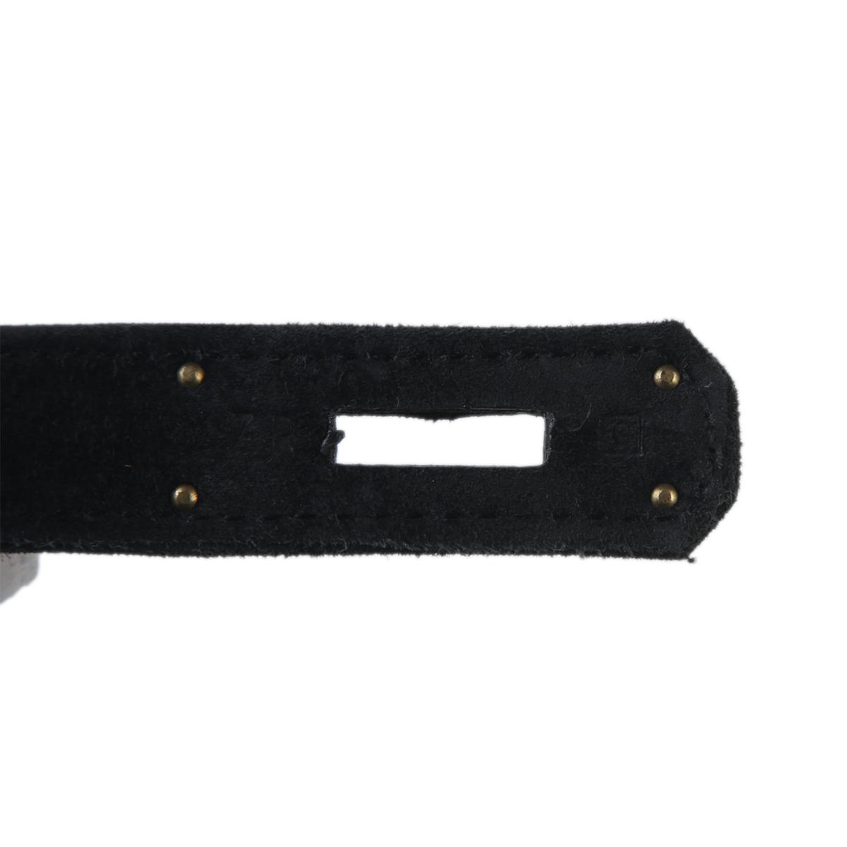 Good ( Rank AB) HERMÈS Kelly 28 Sellier Black (89) Doblis Suede Gold hardware - 13
