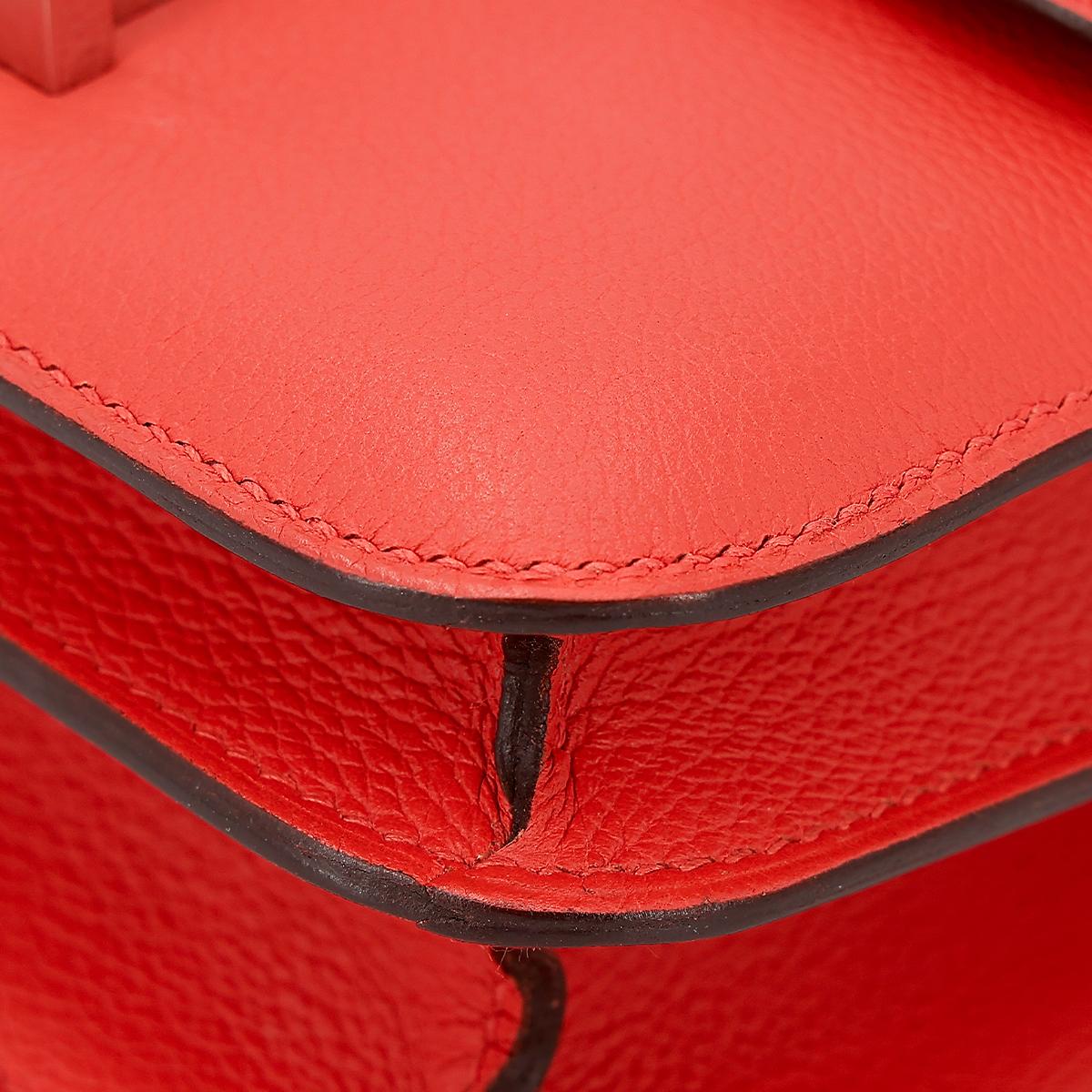 Very Good ( Rank A) HERMÈS Constance Mini Rose Jaipur (T5) Evercolor Enamel hardware C (2018) - 12