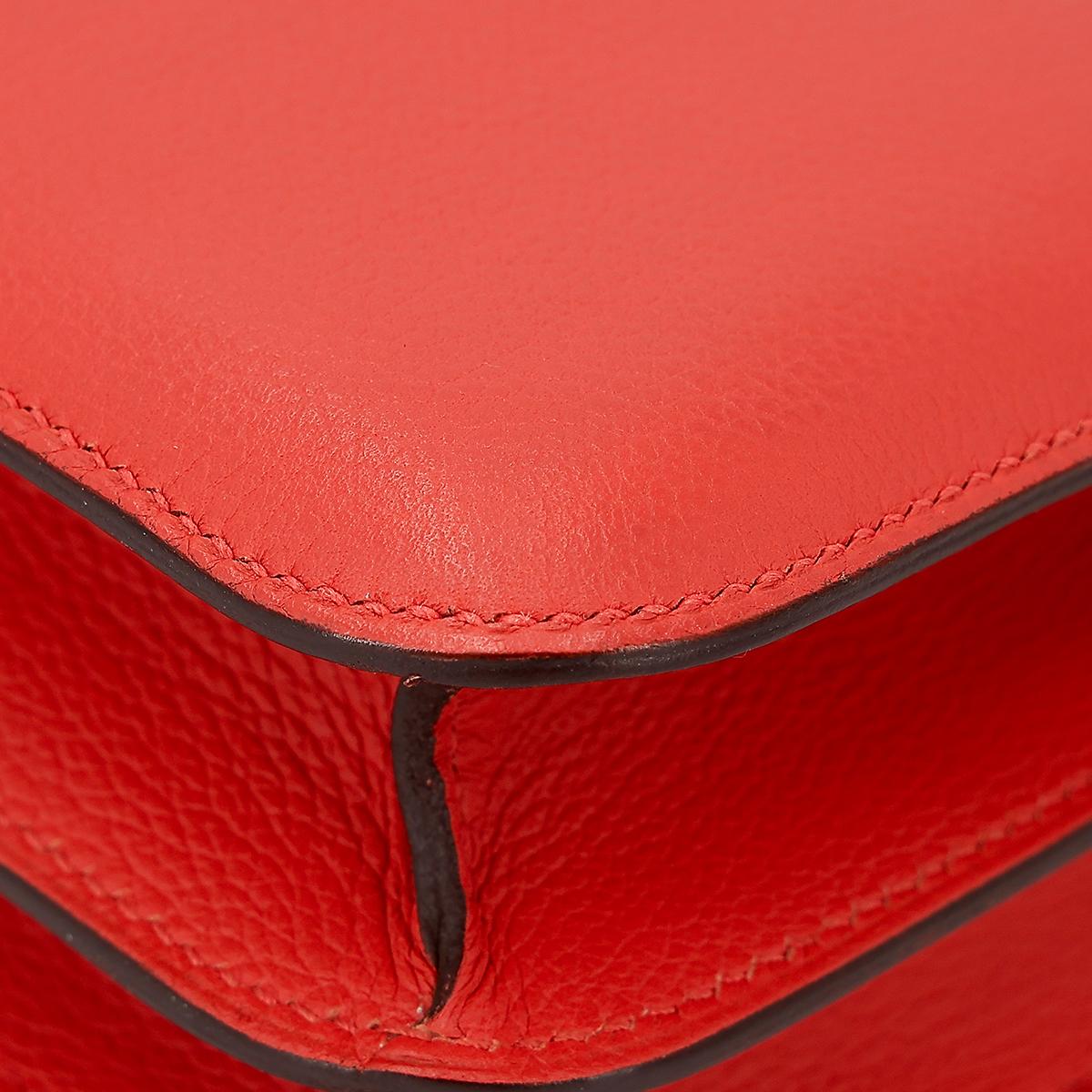 Very Good ( Rank A) HERMÈS Constance Mini Rose Jaipur (T5) Evercolor Enamel hardware C (2018) - 13