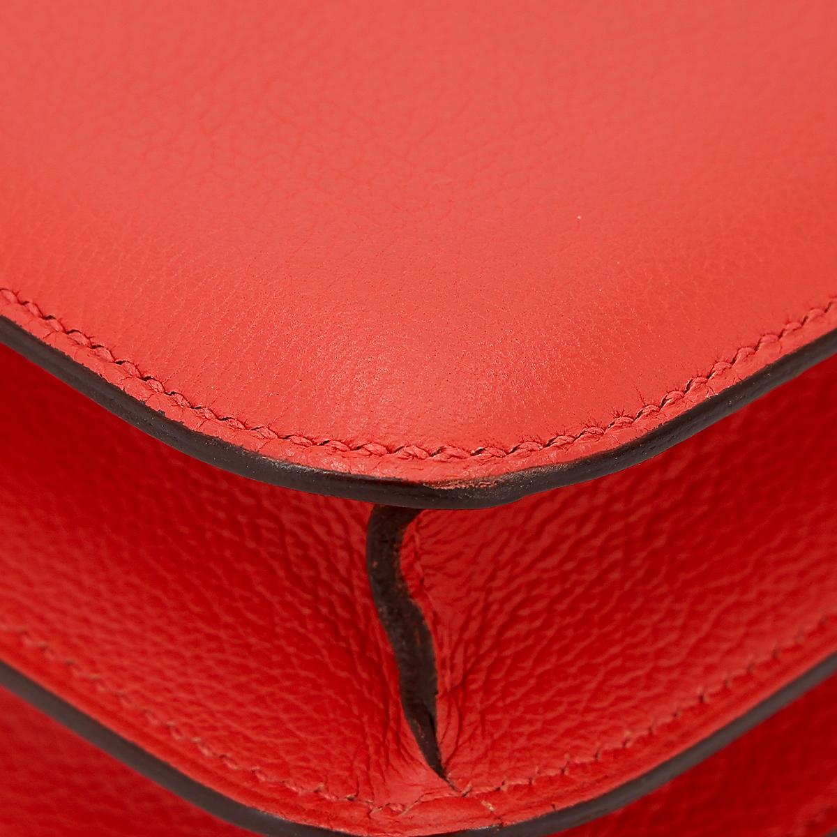 Very Good ( Rank A) HERMÈS Constance Mini Rose Jaipur (T5) Evercolor Enamel hardware C (2018) - 14