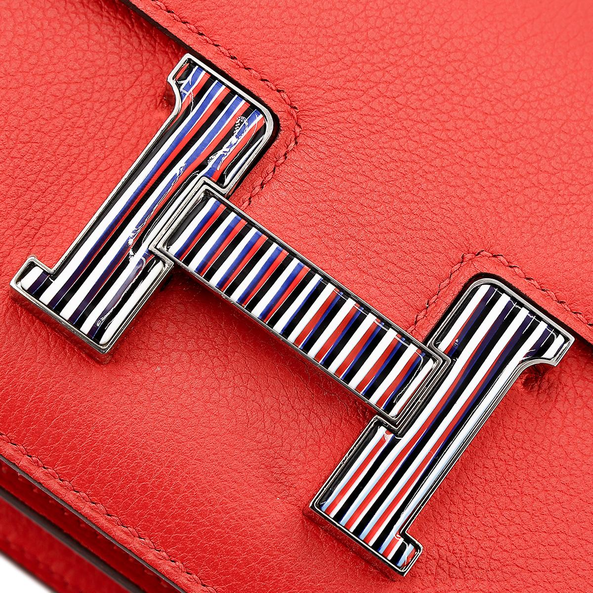 Very Good ( Rank A) HERMÈS Constance Mini Rose Jaipur (T5) Evercolor Enamel hardware C (2018) - 15