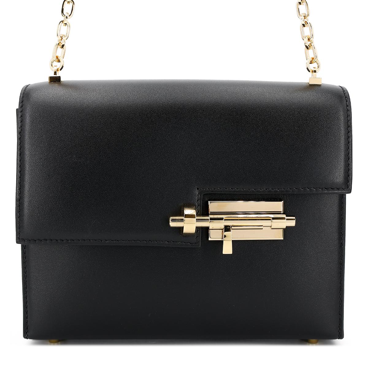Very Good ( Rank A) HERMÈS Verrou Mini Black (89) Tadelakt Permabrass hardware Z (2021) - 1