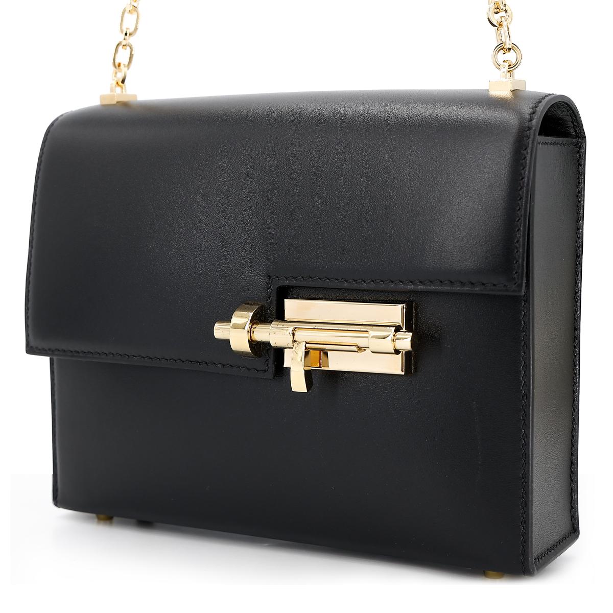 Very Good ( Rank A) HERMÈS Verrou Mini Black (89) Tadelakt Permabrass hardware Z (2021) - 2