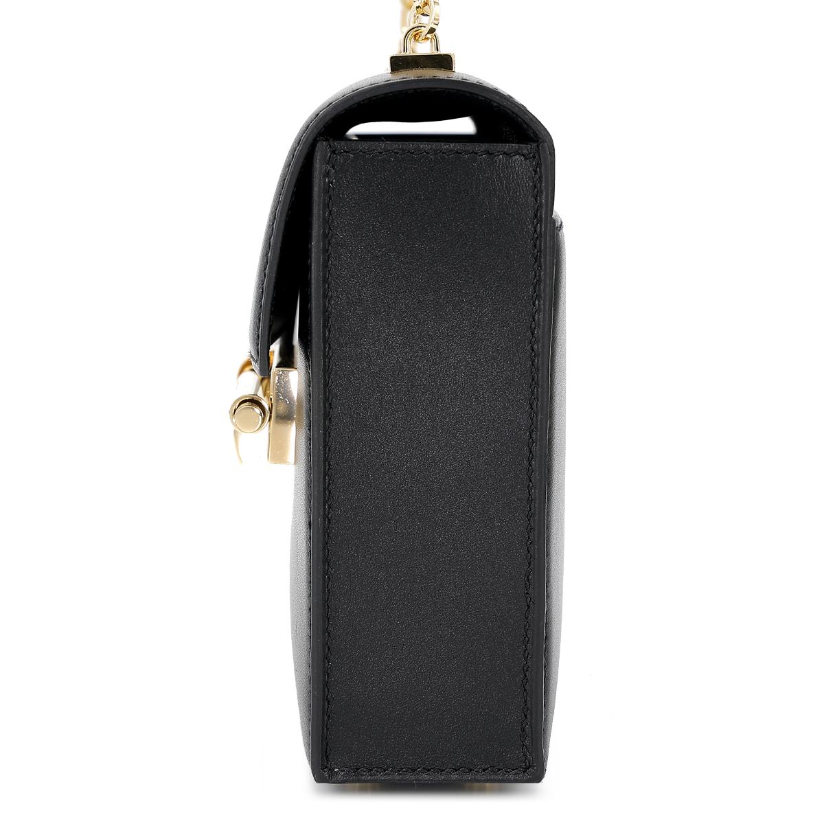 Very Good ( Rank A) HERMÈS Verrou Mini Black (89) Tadelakt Permabrass hardware Z (2021) - 4