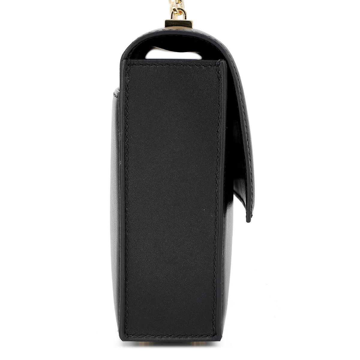 Very Good ( Rank A) HERMÈS Verrou Mini Black (89) Tadelakt Permabrass hardware Z (2021) - 5