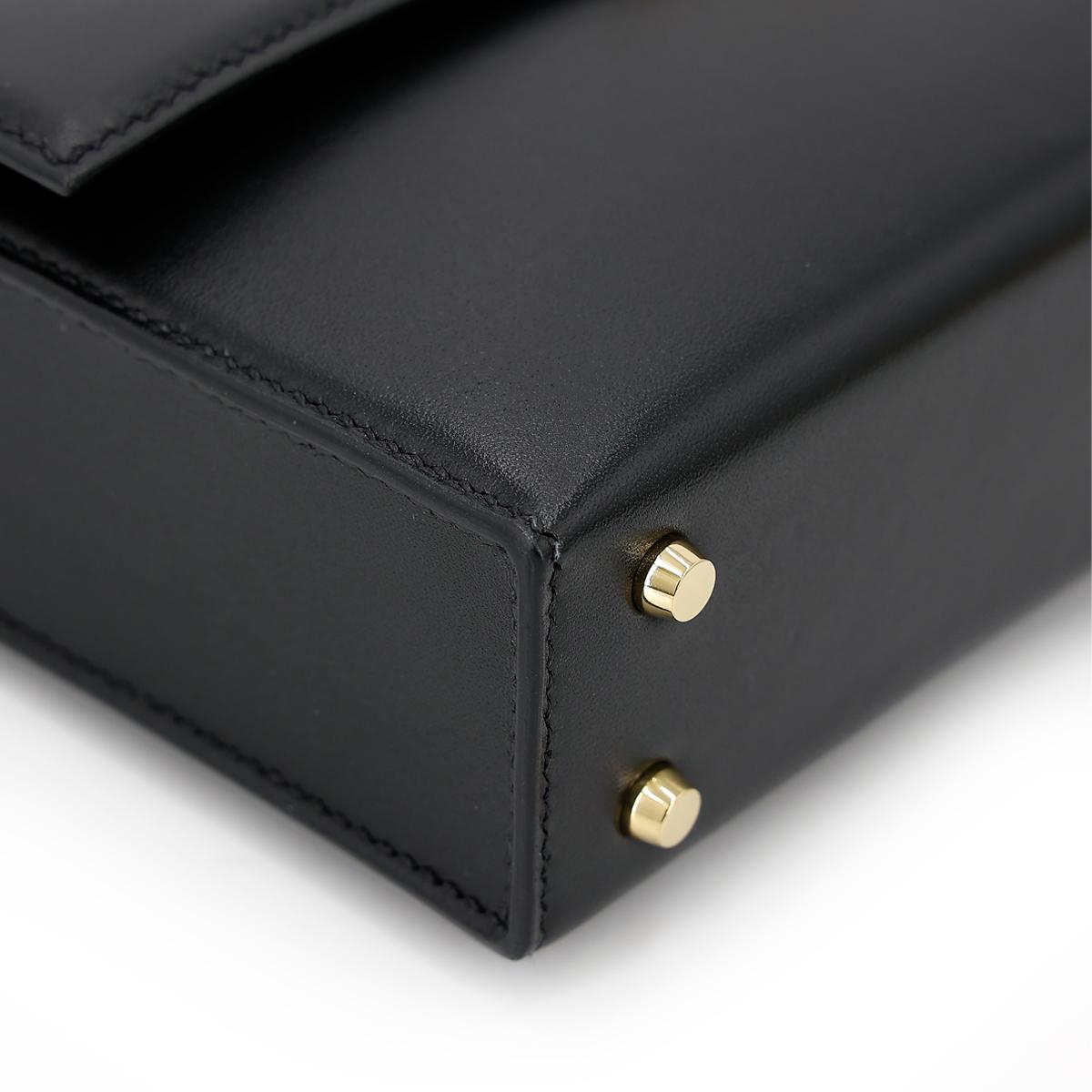 Very Good ( Rank A) HERMÈS Verrou Mini Black (89) Tadelakt Permabrass hardware Z (2021) - 8