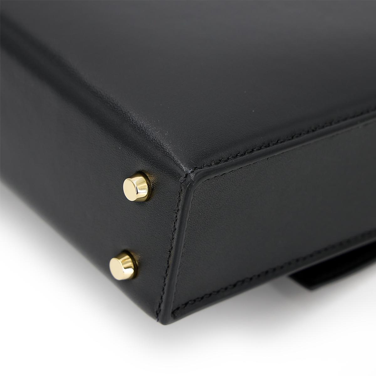 Very Good ( Rank A) HERMÈS Verrou Mini Black (89) Tadelakt Permabrass hardware Z (2021) - 11