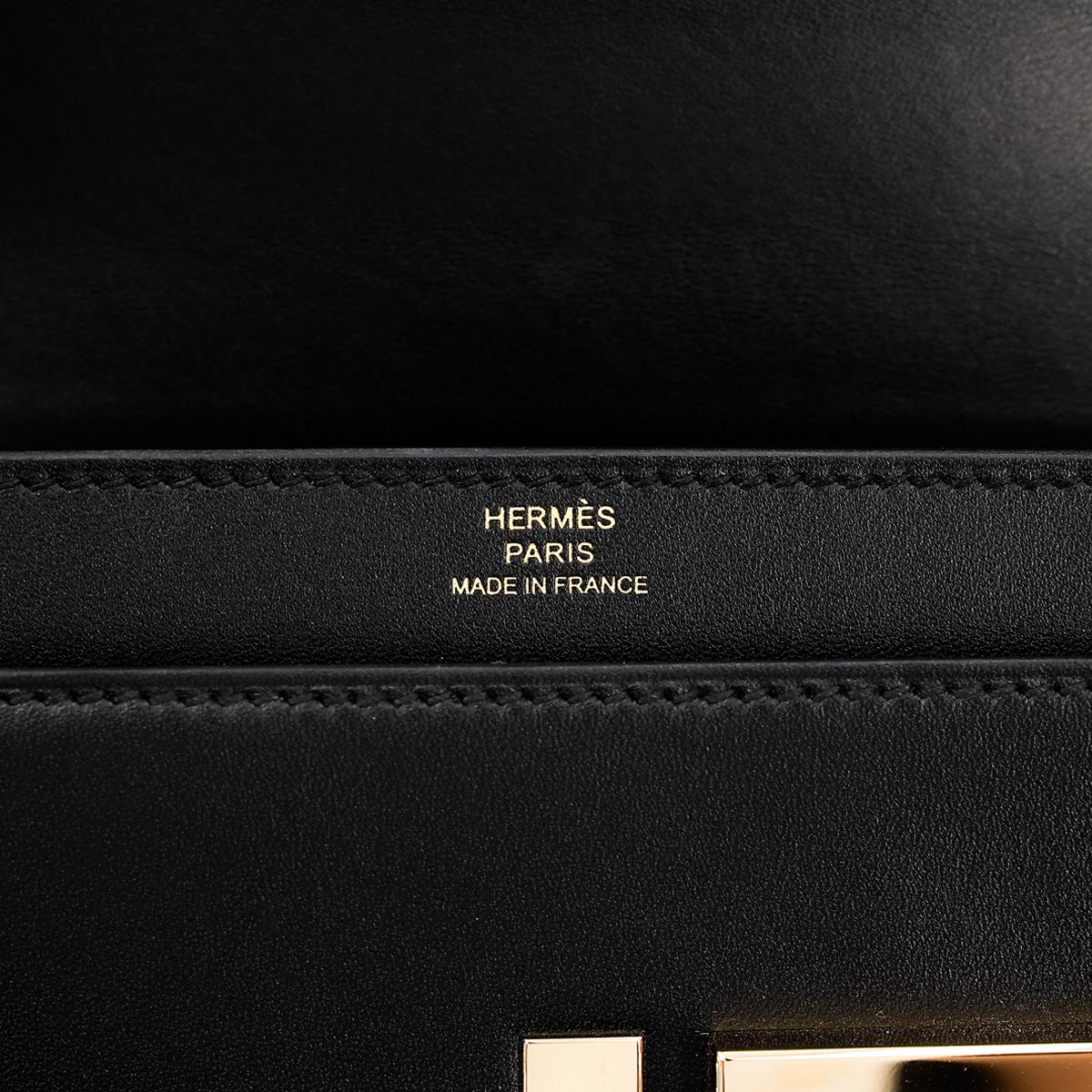 Very Good ( Rank A) HERMÈS Verrou Mini Black (89) Tadelakt Permabrass hardware Z (2021) - 20