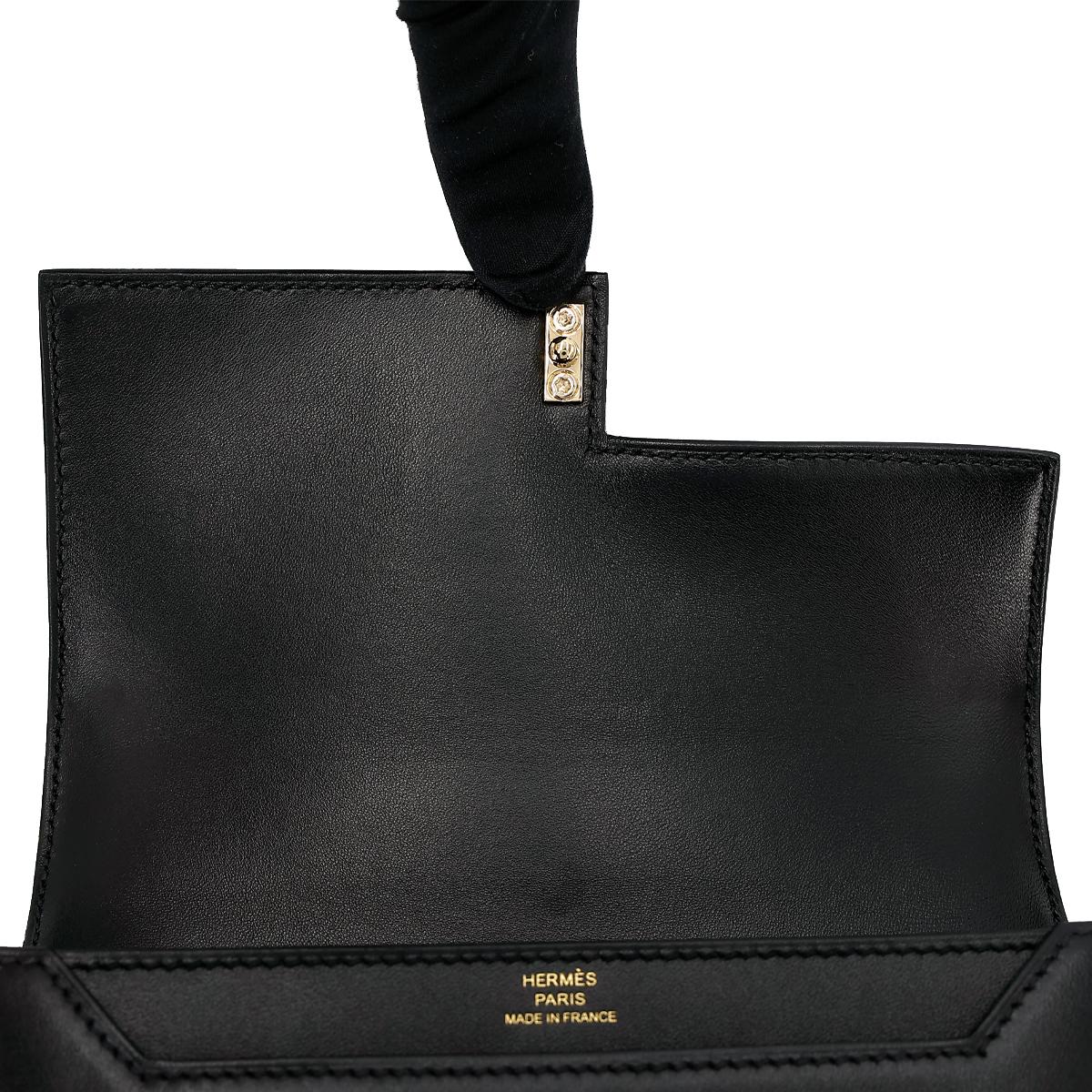 Very Good ( Rank A) HERMÈS Verrou Mini Black (89) Tadelakt Permabrass hardware Z (2021) - 17