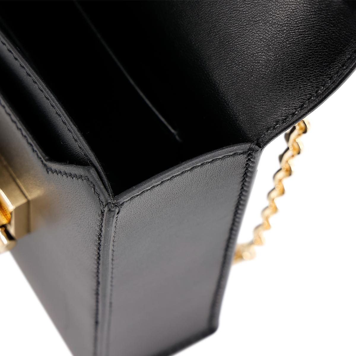 Very Good ( Rank A) HERMÈS Verrou Mini Black (89) Tadelakt Permabrass hardware Z (2021) - 22